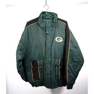 Vintage NFL Logo Athletic Green Bay Packers Quilt Lined Insulated Jacket Large